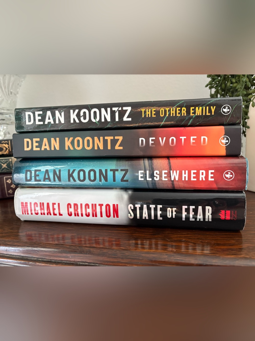 Dean Koontz Michael Crichton 4 Book Thriller Sci-Fi Bundle